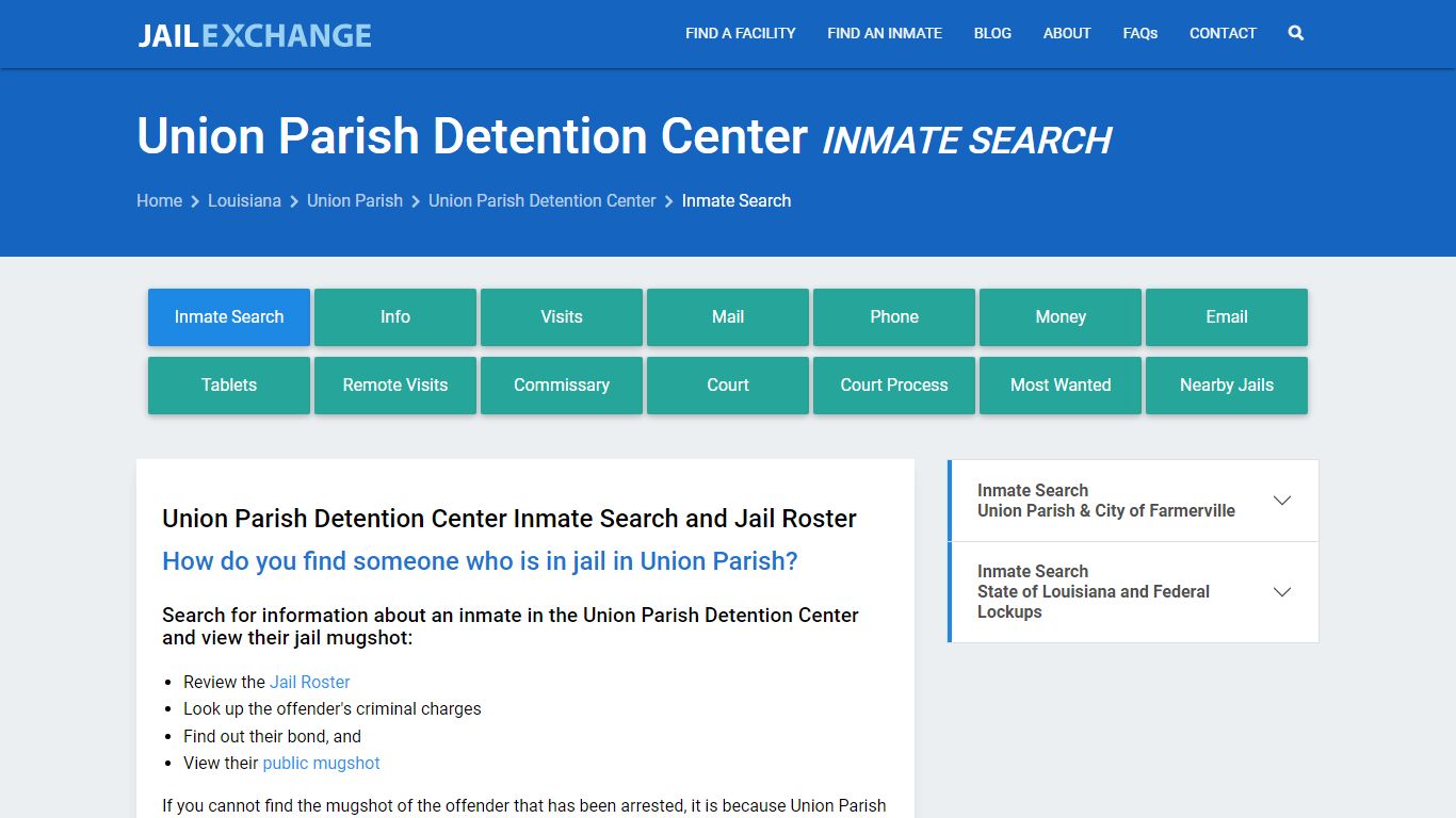Union Parish Detention Center Inmate Search - Jail Exchange