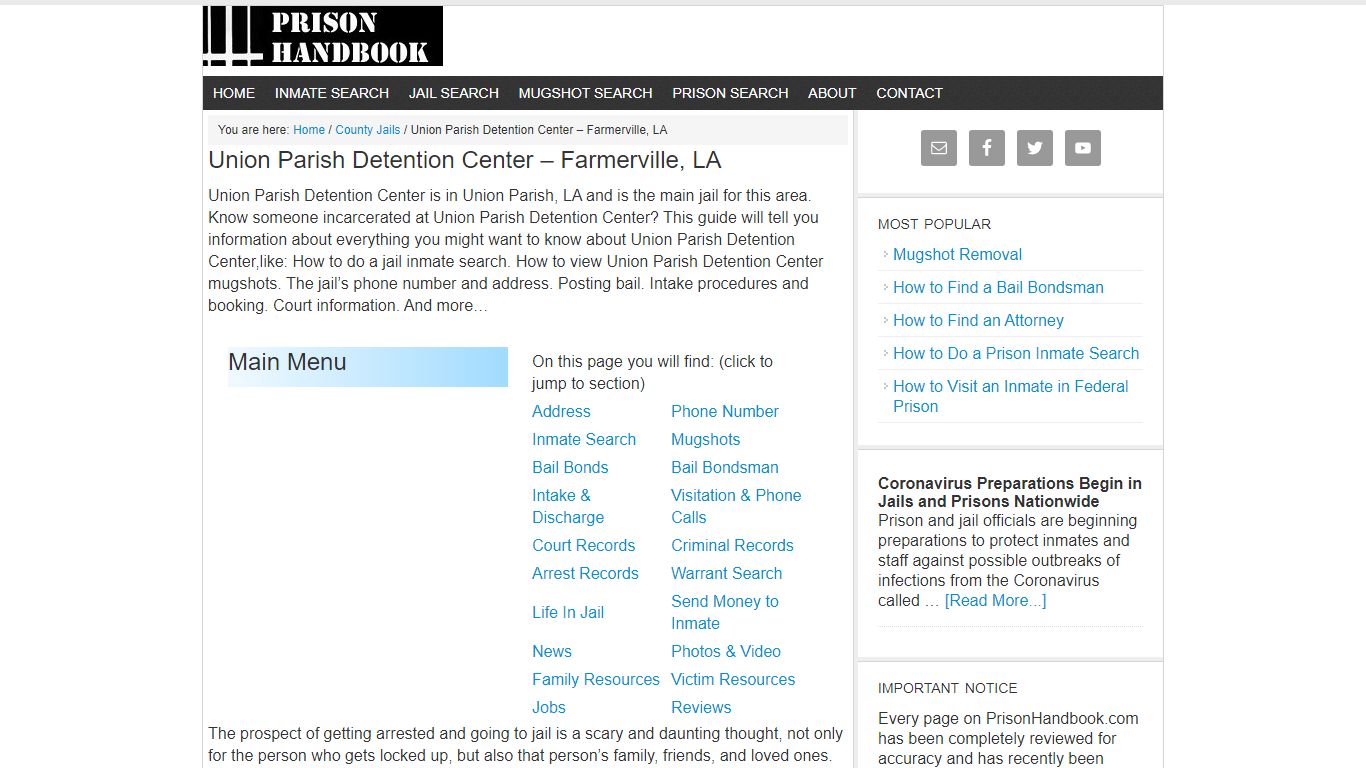 Union Parish Detention Center – Farmerville, LA